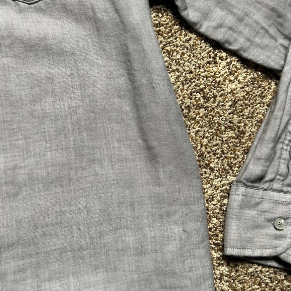 UNTUCKit Slim Fit Cotton Button Down Shirt Collared Gray Mens Size Large - Picture 8 of 8